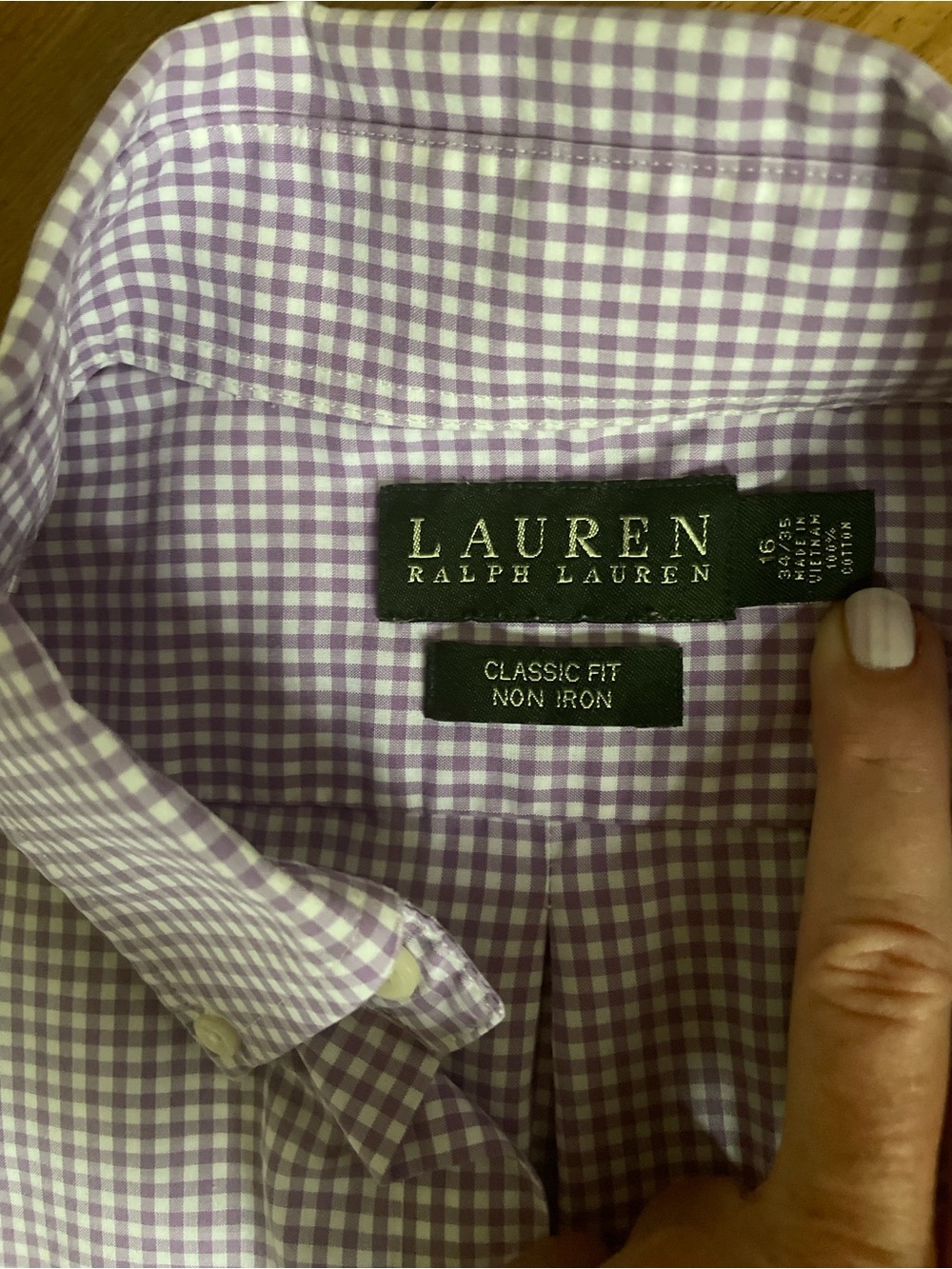 Lauren Ralph Lauren Lavender Gingham Dress Shirt - Classic Fit